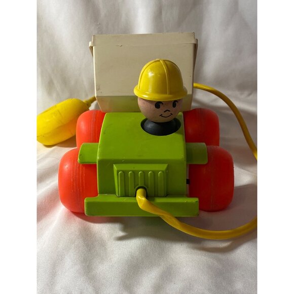 1970 Fisher Price Jiffy Dump Truck 156 Squeeze Bulb Pull Toy VTG - Picture 8 of 16